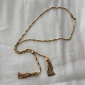 J. Crew Gold Tassel Necklace